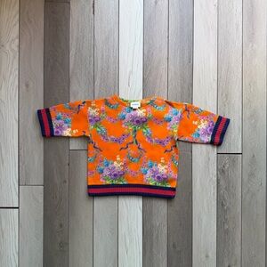 Gucci Kids Orange Sweater with Floral Accents